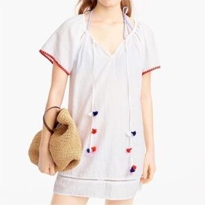J.crew White Dress with Red and Blue Tassels